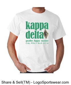 Green Letter KD on White Men's T-Shirt Design Zoom